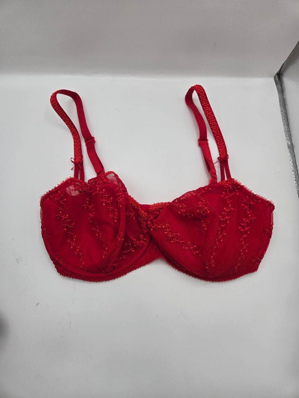 Marie Jo Red Balcony Bra UK 32E Lace